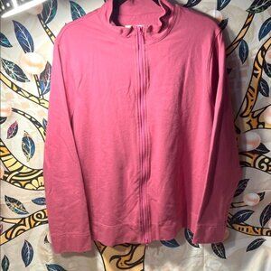 C J Banks Women's Pink Zip-Up Sweatshirt - Size 1X
